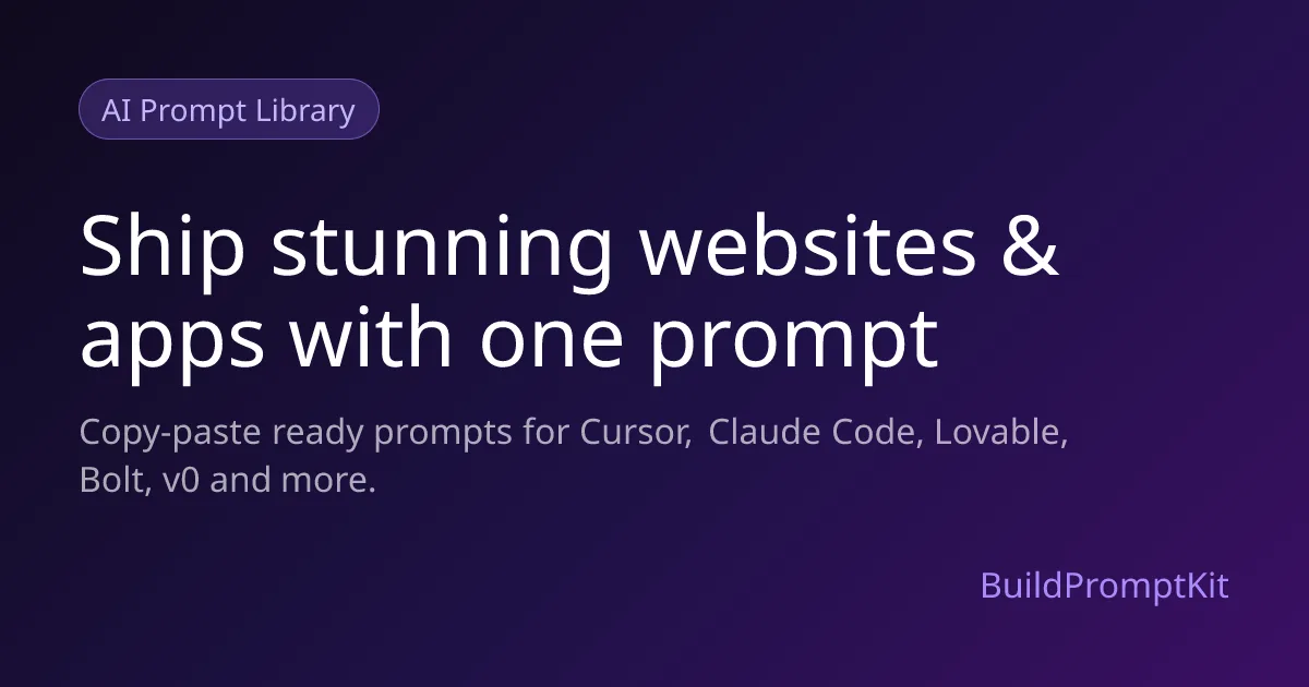 BuildPromptKit — AI Website & App Prompts