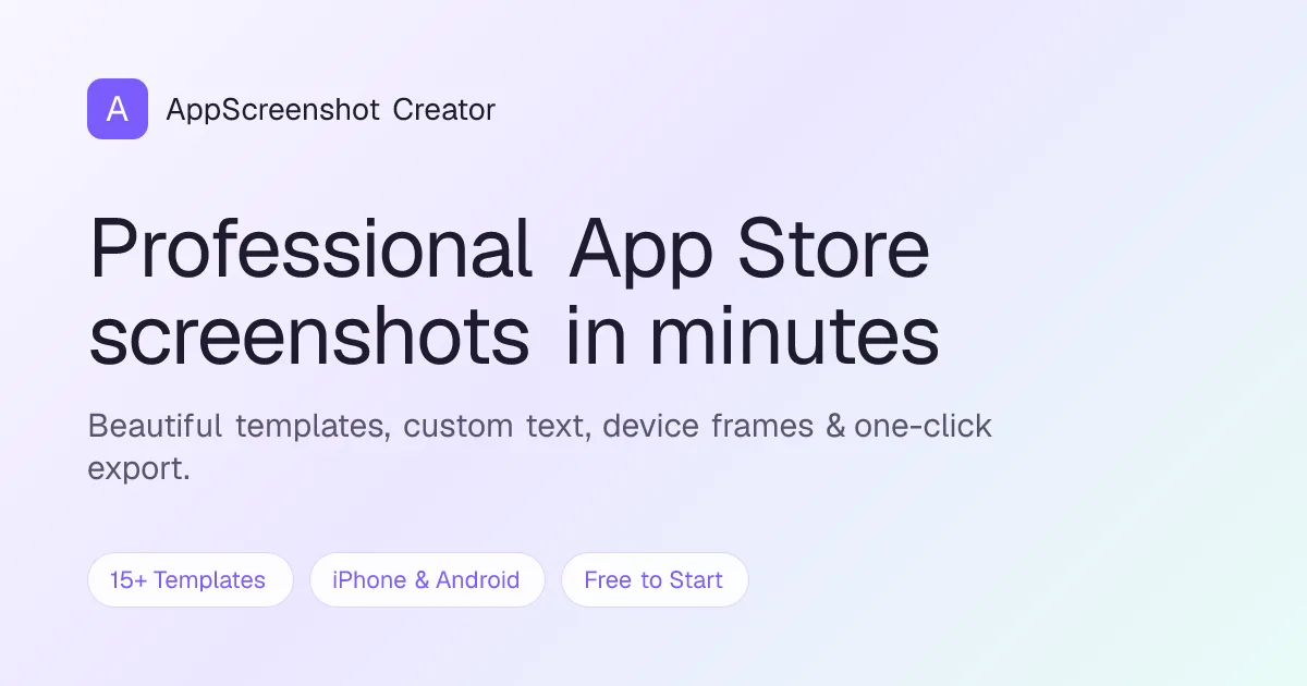 AppScreenshot Creator — Professional Store Screenshots in Mi